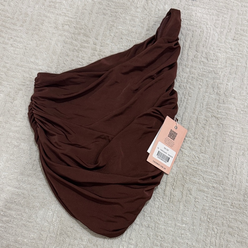 Tiger Mist brand new Brown One-Shoulder Top XS